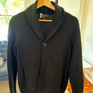 Rag & Bone, Men's Shawl Cardigan Sweater, 100% Wool, Black, Perfect